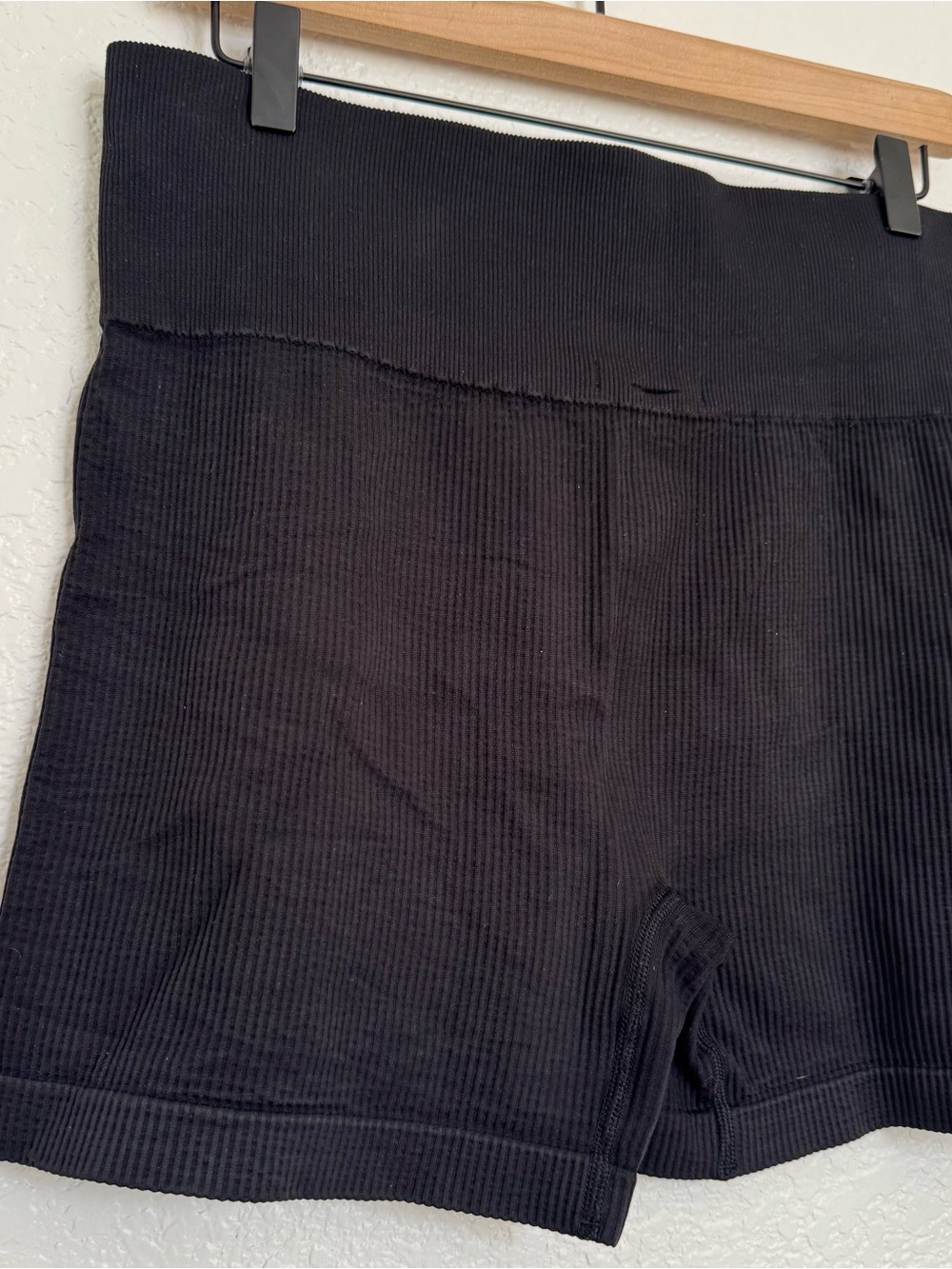 Colsie Brand High-Waist Black Ribbed Women's Shorts
